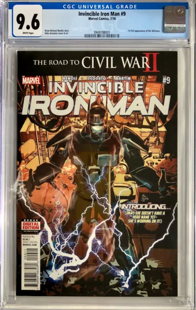 Invincible Iron Man #9 1st Full Appearance Riri Williams 1st Print CGC 9.6