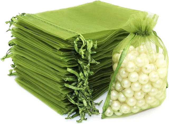25/50/100 pezzi sacchetti portaoggetti in organza con coulisse per