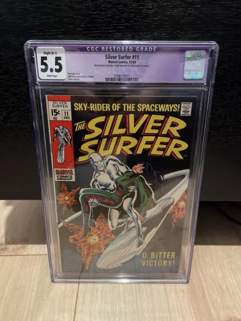 Silver Surfer # 11 CGC 5.5 Purple Restored Slight B-1 Color Touch Only