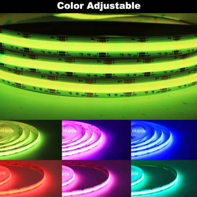 16.4FT COB Flexible LED Strip Light RGB CCT RGBW High Density Room LED Tape Lamp