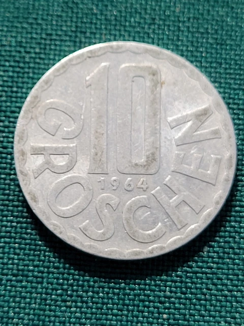 1964 Austria 10 Groschen Aluminum Coin