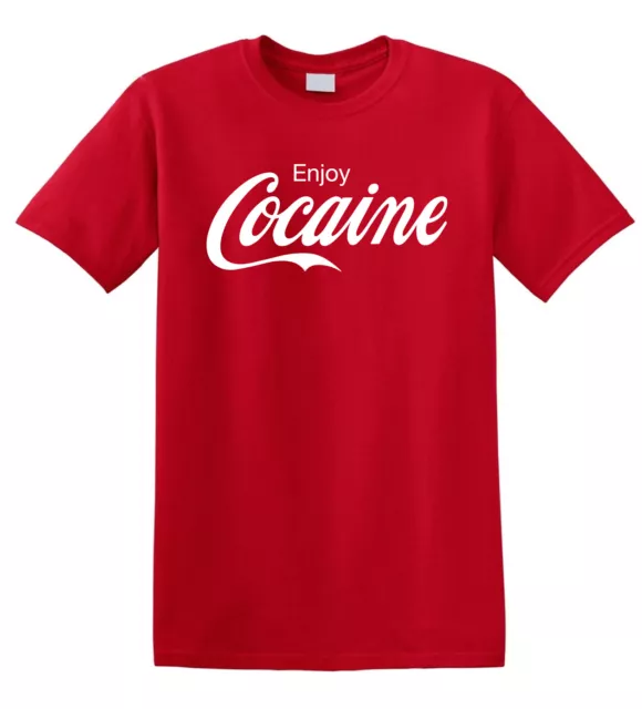 ENJOY COCAINE Parody Pablo Escobar Cartel  Heavy Cotton T-shirt