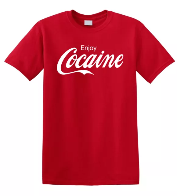 T-shirt cotone pesante ENJOY COCAINE parodia Pablo Escobar cartel