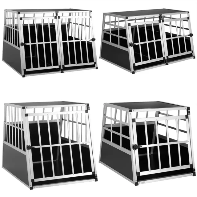 Cage de transport pour animaux domestiques noir argent caisse chien boîte grille