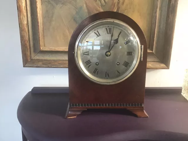 Stunning Mahogany Cased Striking Mantle Clock Russell’s Manchester