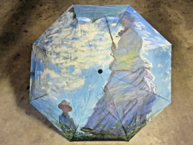 Woman With A Parasol Claude Monet Print Compact Travel Umbrella NWT Free Ship