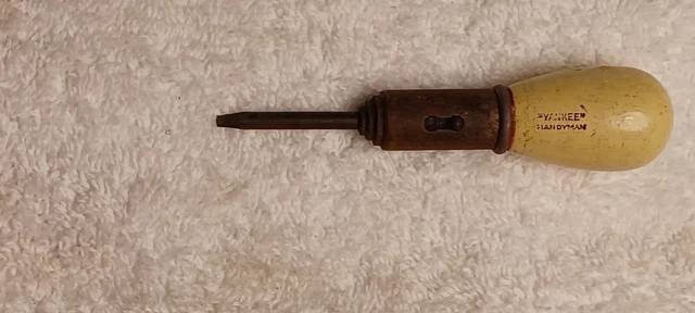 Vintage Wooden Mini Ratchet Screwdriver Yankee No.2H Handyman Made In Usa