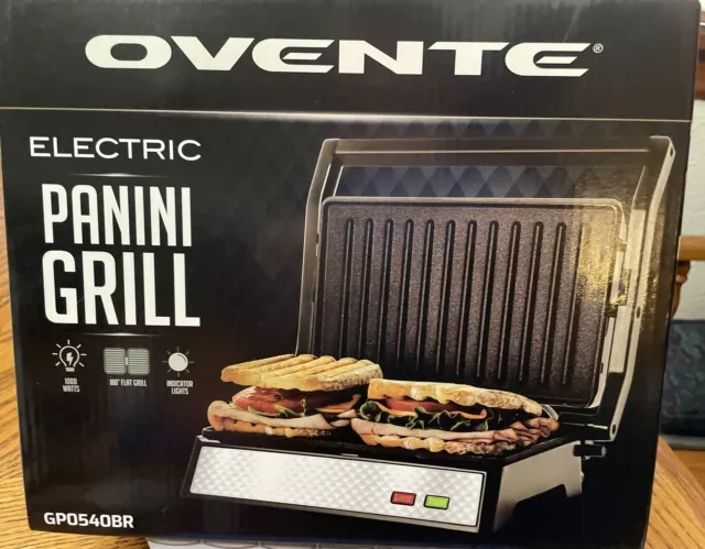 OVENTE GP0540BR Panini Press Grill and Sandwich Maker with