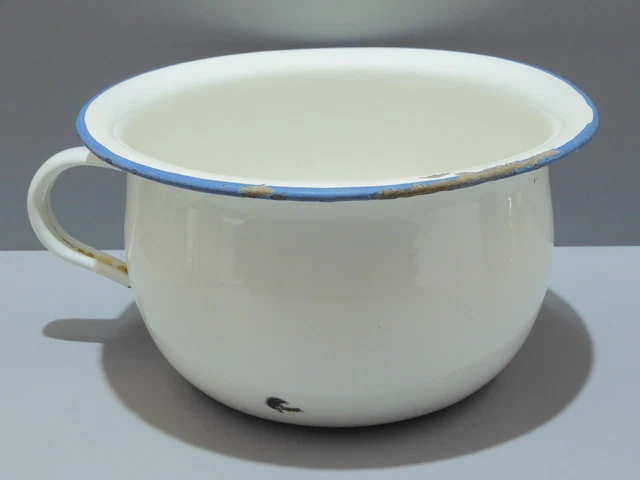 PETIT POT DE CHAMBRE ENFANT ANCIEN EMAIL EMAILLE BLEU COLLECTION POUPEE Deco 109857