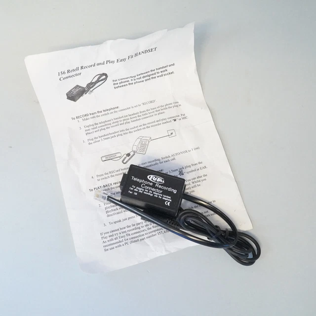 VINTAGE TELEPHONE RECORDING Connector Spy / Training Purposes £4.99