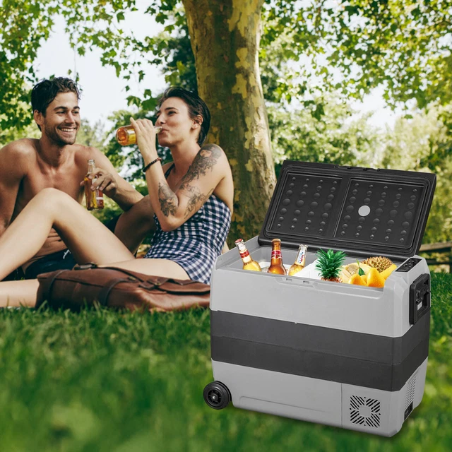 Glacière Électrique Portable VEVOR 53L 12/24V Double Zone Pour Voiture Et Camping