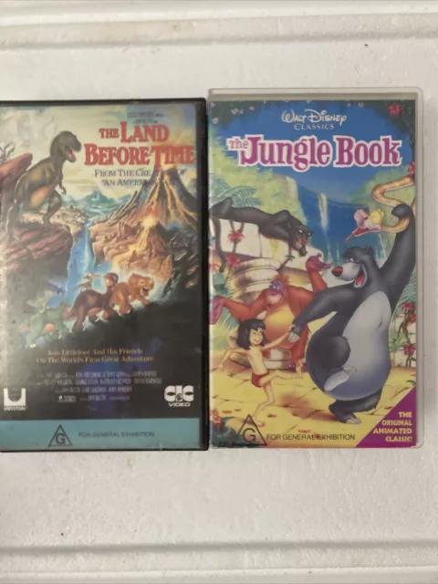 Vintage The Land Before Time, VHS Dinosaurs, Ducky Spike Cera + Jungle Book