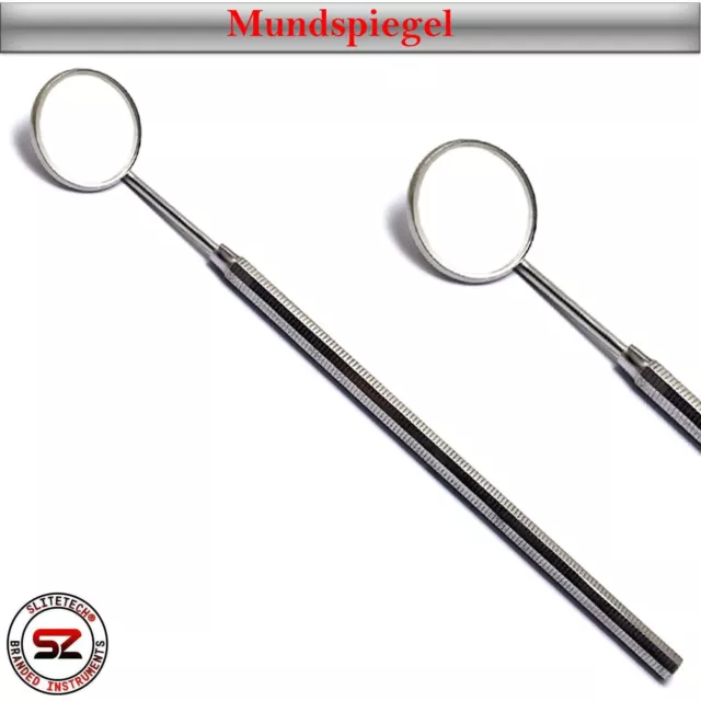 2er Set Mundspiegel Zahnsteinkratzer Dental Zahnsonde Spiegel Zahnarzt CE 3