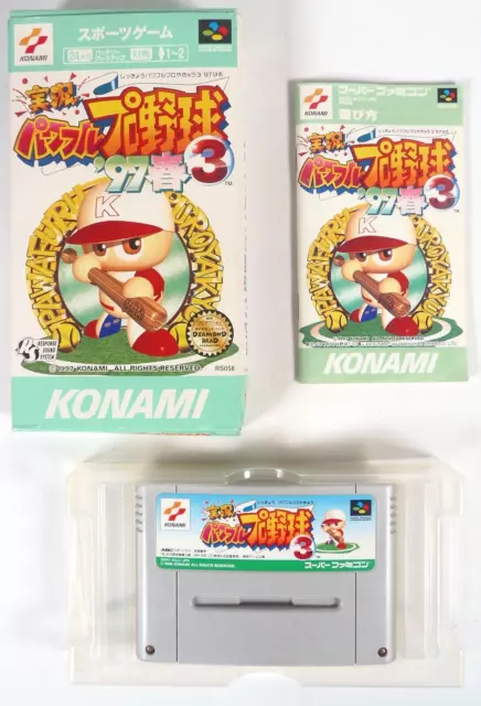 JIKKYO POWERFUL PRO BASEBALL 3 97 Haru Nintendo Super Famicom SFC SNES Jap Japan