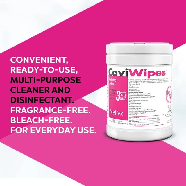 Caviwipes - Disposable Cleaner & Healthcare Disinfecting Wipes, 160 Count
