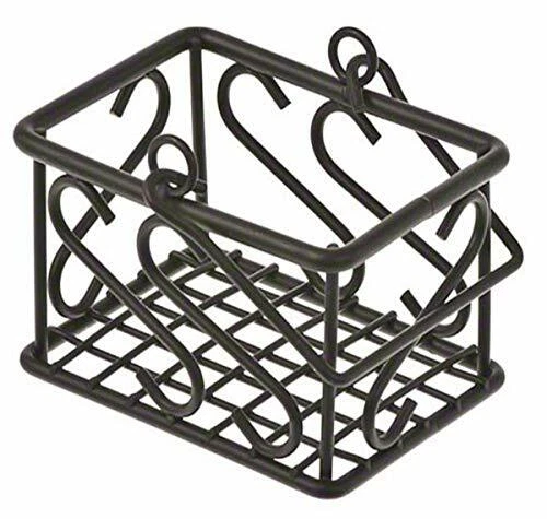American Metalcraft SBS533 Leaf Design Wrought Iron Sugar Packet Basket  Black