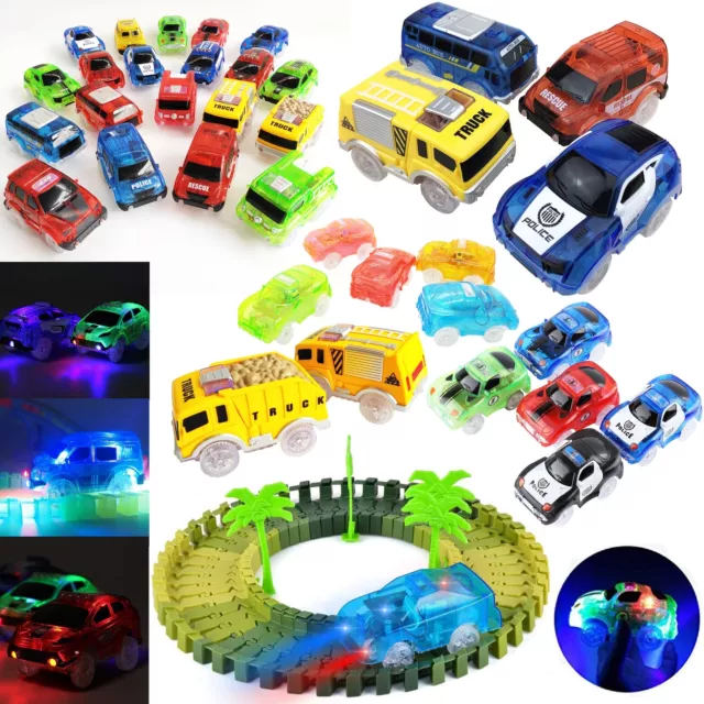Magic Tracks* Glow in the Dark 5 leuchtende LED Rennwagen Rennstrecken Spielzeug