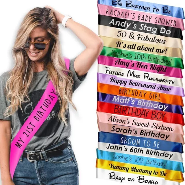 Personalised Hen Party Sash Night Do / Birthday Sashes accessories Gift/ Bride