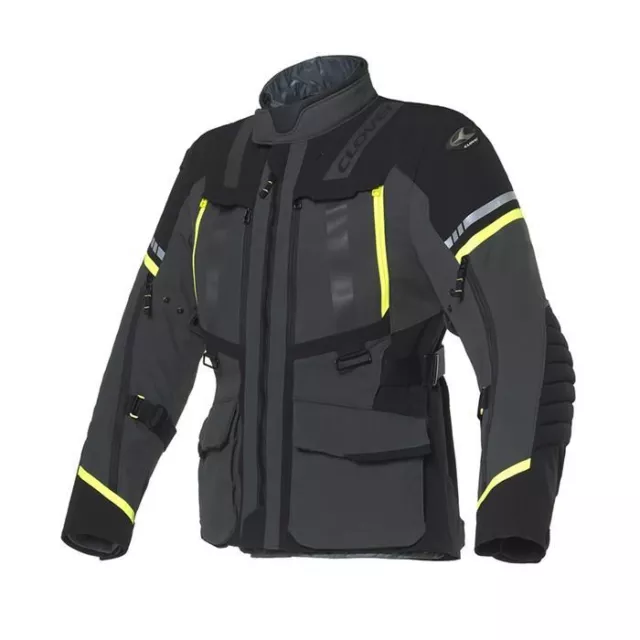 Veste de Moto Femme Clover Savana-4 WP Lady Dark Grey/Yellow