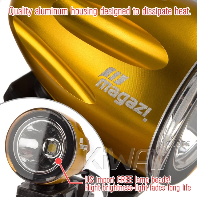 mini LED lampe spot feu de route d'or dia. bumper pour Jeep Wrangler Rubicon