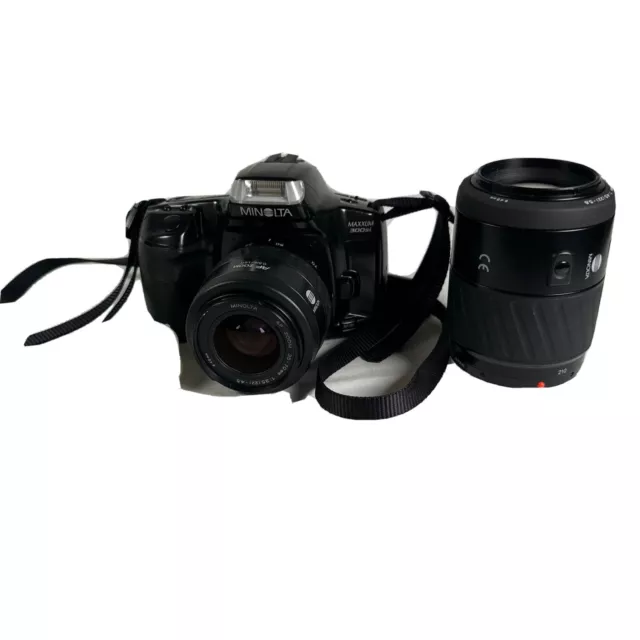 Minolta Maxxum 300si 35mm FILM SLR CAMERA w/ AF 35-70MM ZOOM LENS AF 70-210