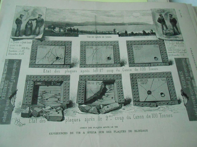1883 Engraving - Spezia Shooting Experiences on Armor Plates Appearance