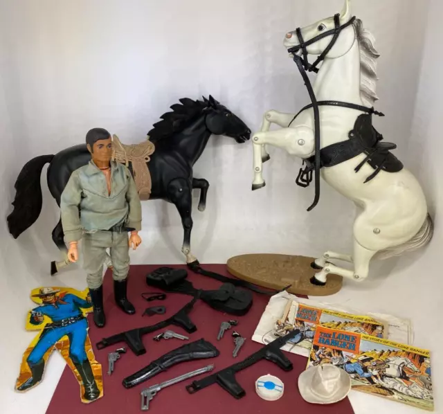 Vintage Gabriel Marx 1970s - LONE RANGER Silver, Bandit Smoke Black Horse ++ Lot