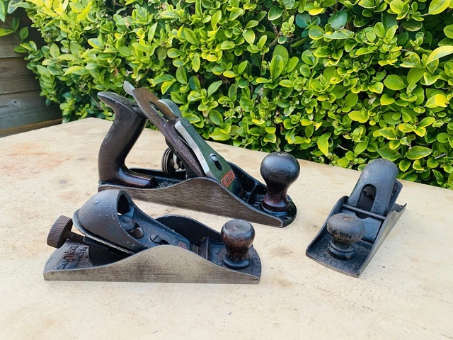 Vintage "Stanley No.4 Plane &  Record No.0220 Block Plane + other Carpentry Tool