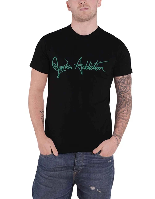 Janes Addiction T Shirt Script Band Logo new Official Mens Black