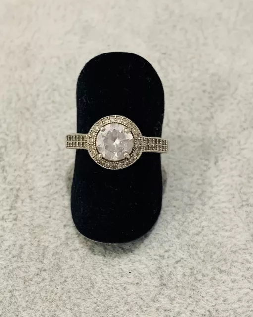 925 Bague Argent Avec Zircon, Taille de Bague au Choix 59, Femme, Vintage