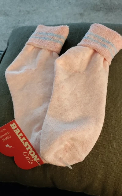 Vintage BALLSTON  Terry Lined Footies Socks  OLD STORE STOCK