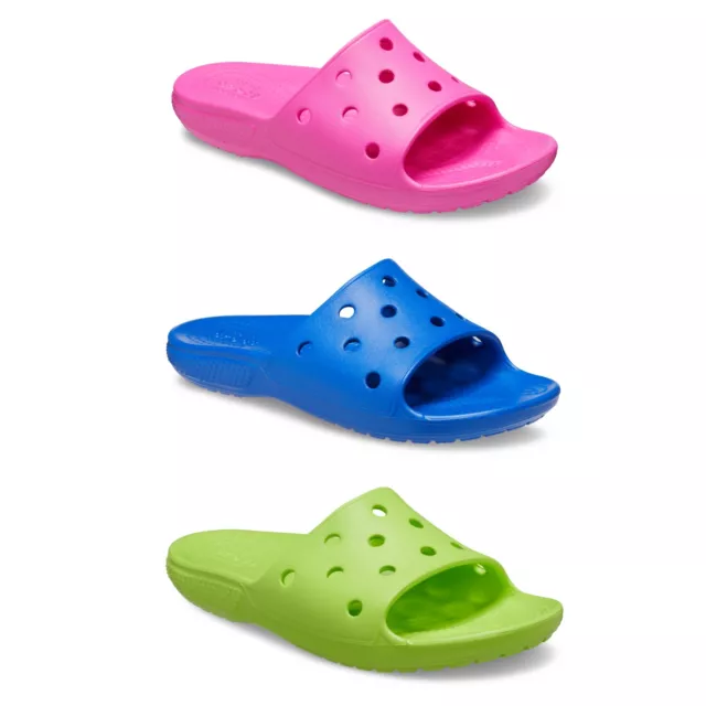 Crocs Kids Classic Slide Croslite Lightweight Boys Girls Slip On Slide Sandals
