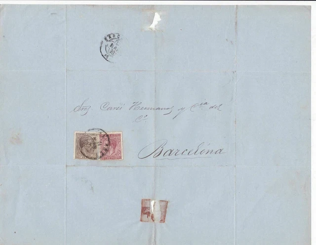 Spain 19th centuary stamps cover Ref 8425