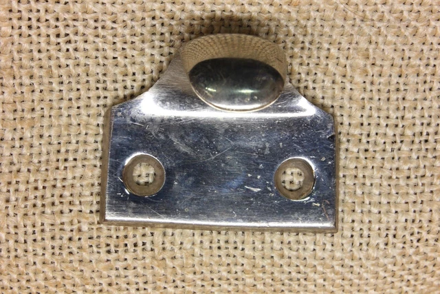 Window Sash Lift Small Drawer Pull Old Smooth Shiny Nickel Chrome Solid Brass