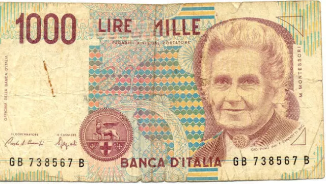 ITALIE ITALY ITALIA 1000 LIRE MONTESSORI état voir scan 567