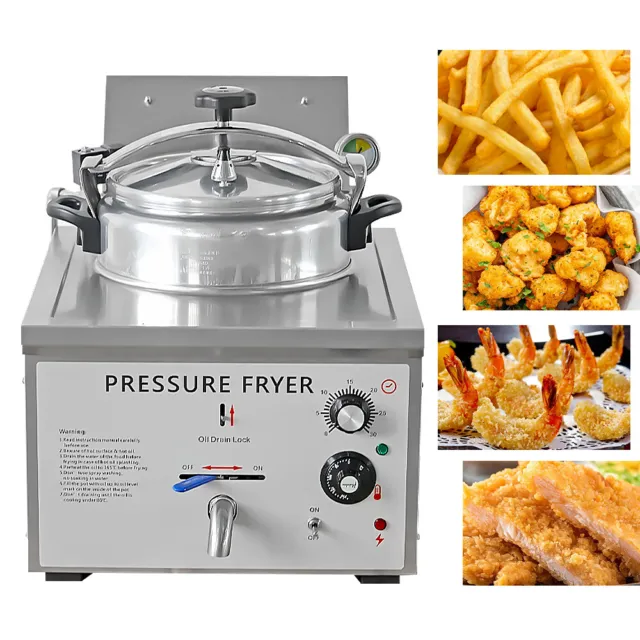 16L High Pressure Fried Chicken Machine Counter Top Electric Deep Fryer Kitchen