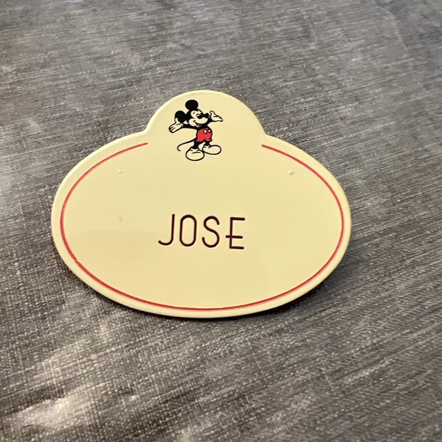 VINTAGE DISNEY MICKEY Cast Member Name Tag Employee Badge Jose Pin 8.