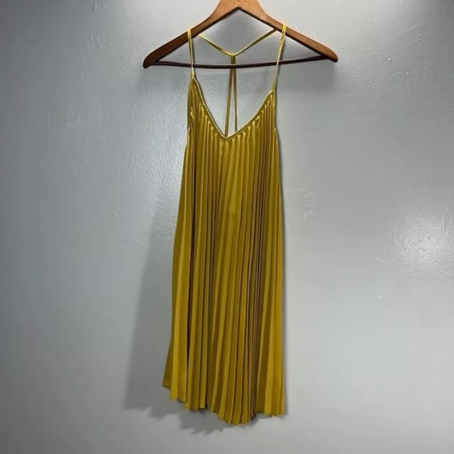 Forever 21 Mustard Yellow Accordion Pleated A-line Women's Dress Size S