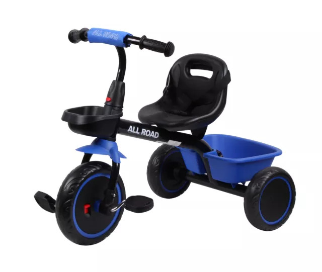 FableKids® Tricycle 7in1 Tricycle enfant guidon vélo bébé poussette Bleu