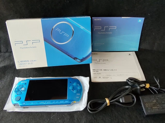 Sony PSP-3000 Portable Console Japan Import – Vibrant Blue Value Pack With Accessories