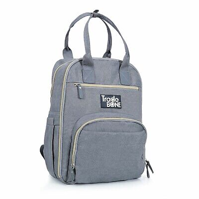 Baby Diaper Bag Maternity Nappy Backpack Travel Waterproof Grey Multi pocket