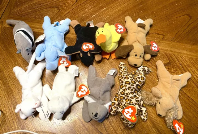 10 Mint Retired And Rare Ty McDonald Teenie Beanie Babies. Mint With Tags