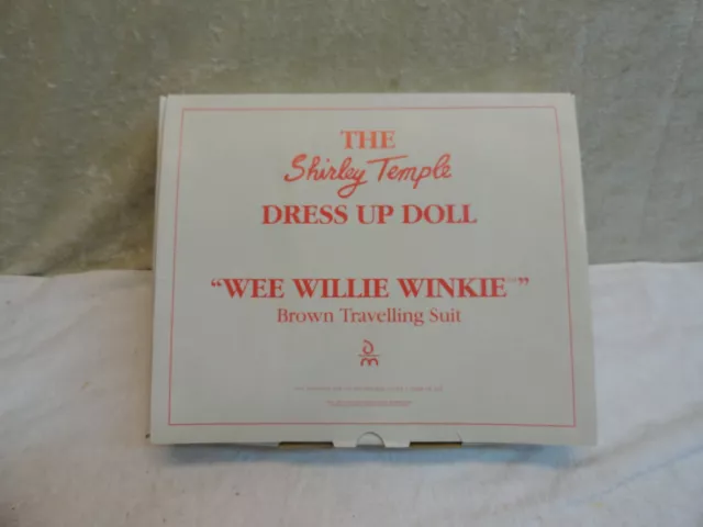 The Shirley Temple Dress Up Doll WEE WILLIE WINKIE Danbury Mint in box complete
