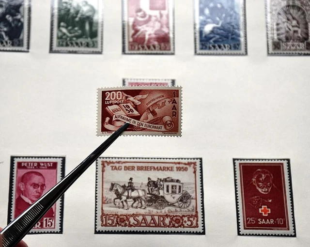 SAARLAND Gute Sammlung postfrisch gestempelt 200 Fr. Europarat IBASA Volskhilfen