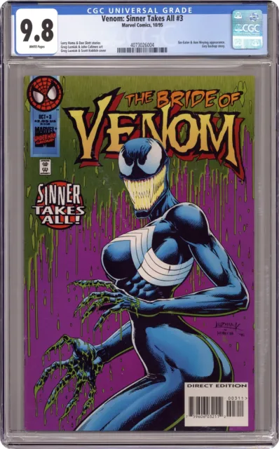 Venom Sinner Takes All #3 CGC 9.8 1995 4073026004 1st app 'She-Venom'