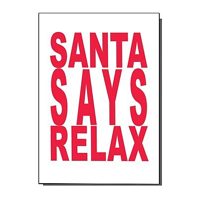 1980s stile Frankie Goes to Hollywood Santa Says Relax cartolina di natale