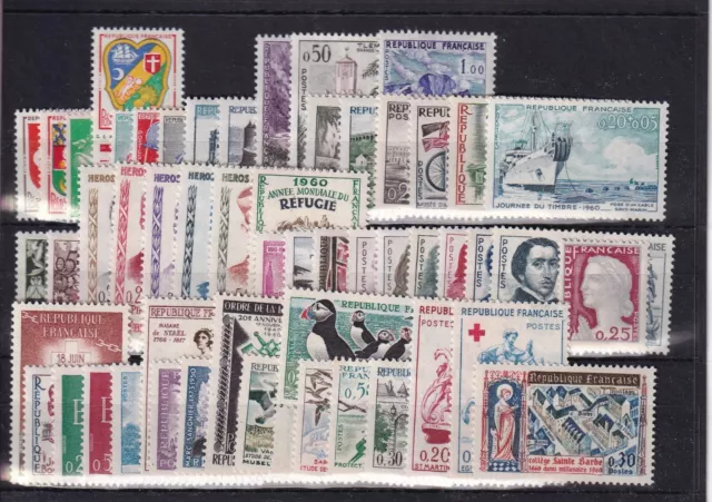 France Annee Complete 1960  Neuf**   Cote: 79 €