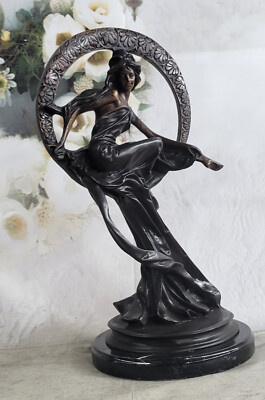 DEA Elegante Nude Dea Della Love Bellezza Prosperità Venere Luna Bronzo Marmo 