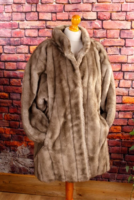 Veste En Fourrure Véritable SENTINI PARIS - Taille 40-42 Marron - Gilet Femme Chic Et Chaud