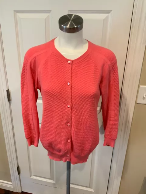 Marc by Marc Jacobs Dark Pink Waffle Knit Cardigan Sweater, Size Small